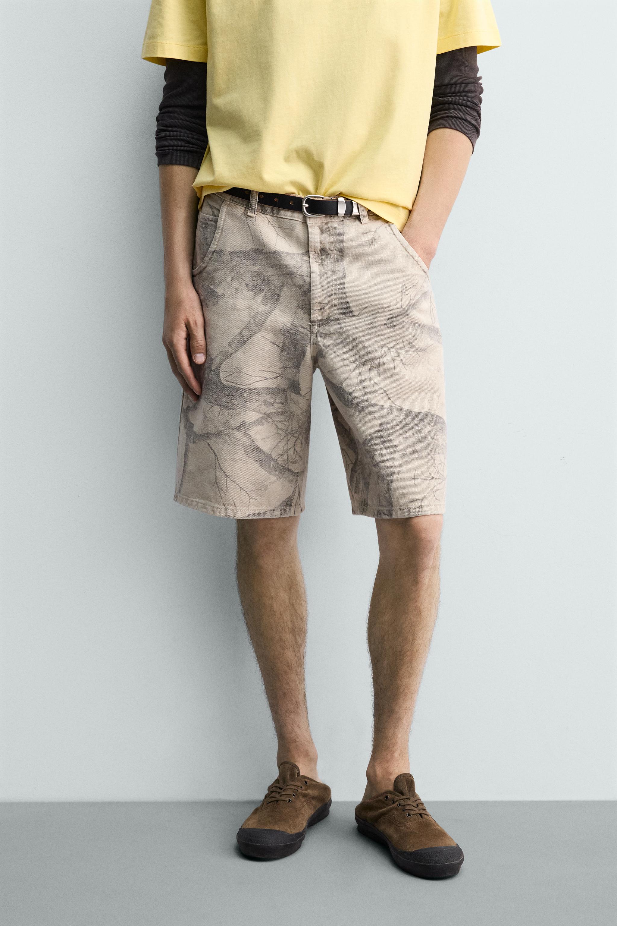 TREE PRINT BAGGY FIT SHORTS